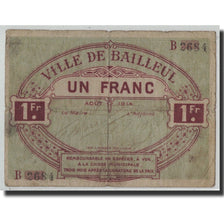 Pirot:59-243, 1 Franc, 1914, France, F(12-15), Bailleul