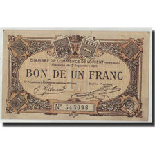 Pirot:75-2, 1 Franc, 1915, France, AU(55-58), Lorient