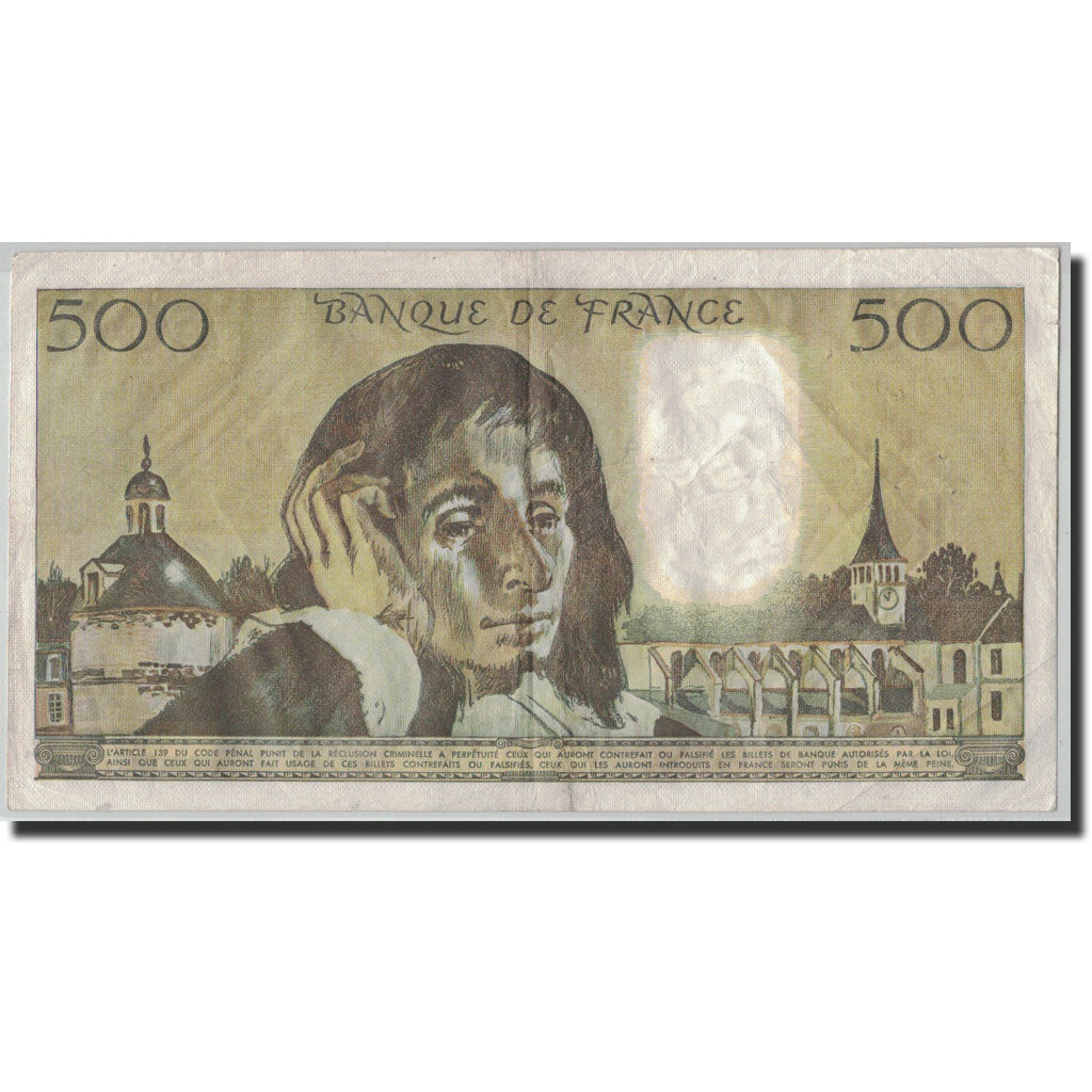 France, 500 Francs Pascal, KM:156e, Fayette:71.21, 1980-04-03, VF(20-25)