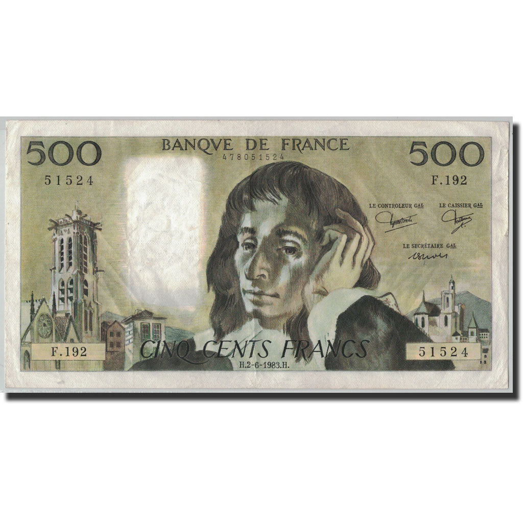Francia, 500 Francs, 500 F 1968-1993 ''Pascal'', 1983, 1983-06-02, BB