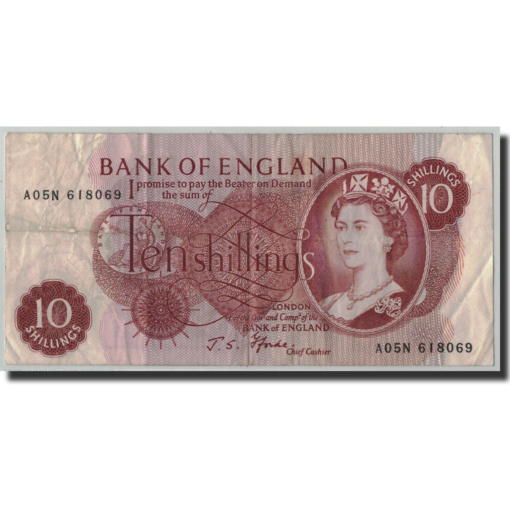 Banknote, Great Britain, 10 Shillings, Undated (1966-70), KM:373c, F(12-15)