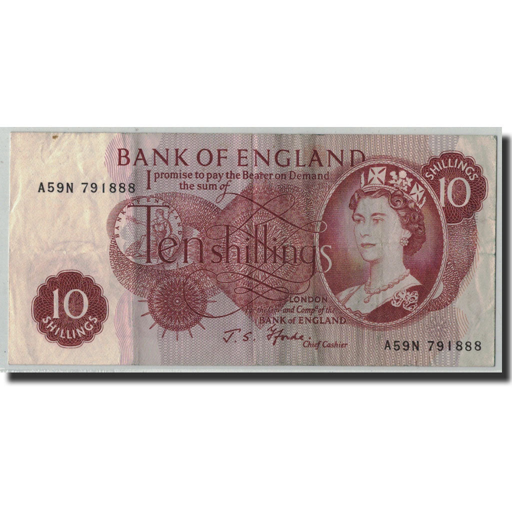 Banknote, Great Britain, 10 Shillings, Undated (1966-70), KM:373c, VF(20-25)
