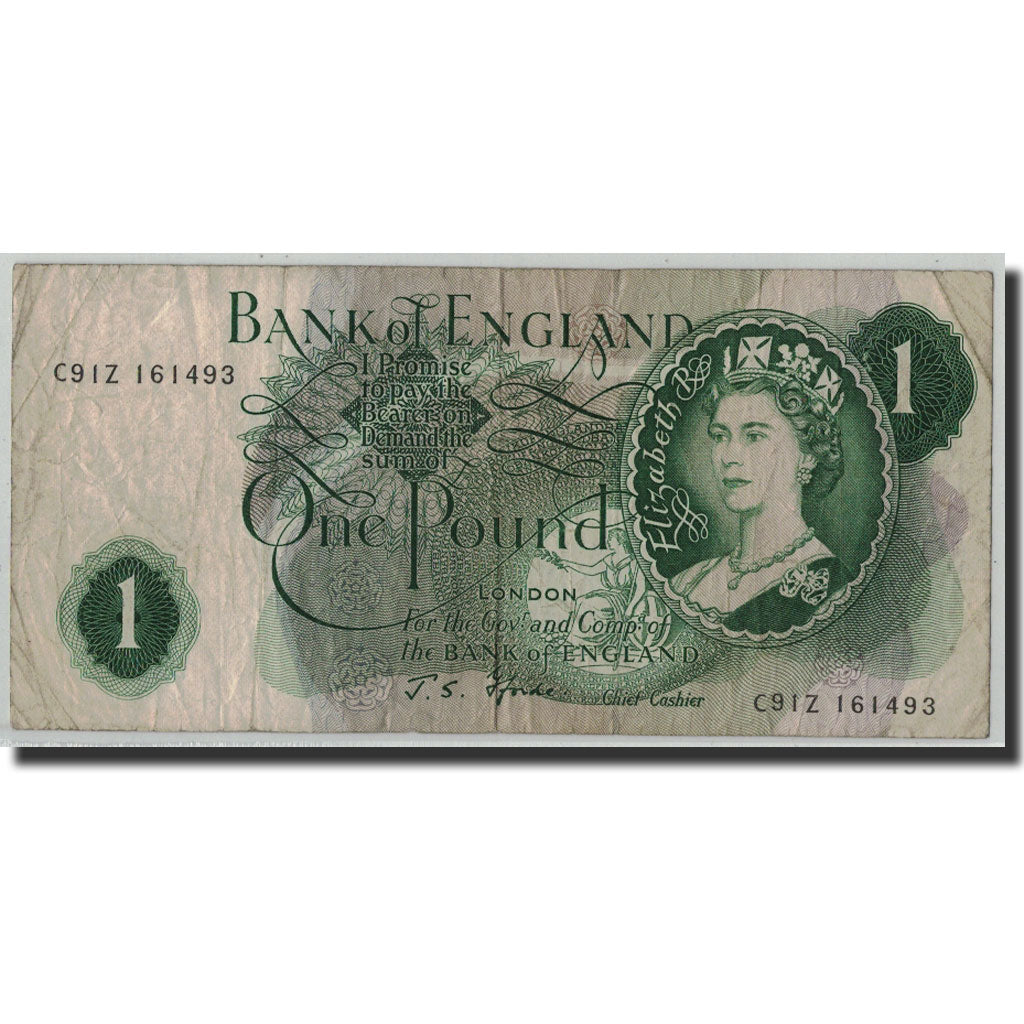 Banknote, Great Britain, 1 Pound, Undated (1966-70), KM:374e, F(12-15)