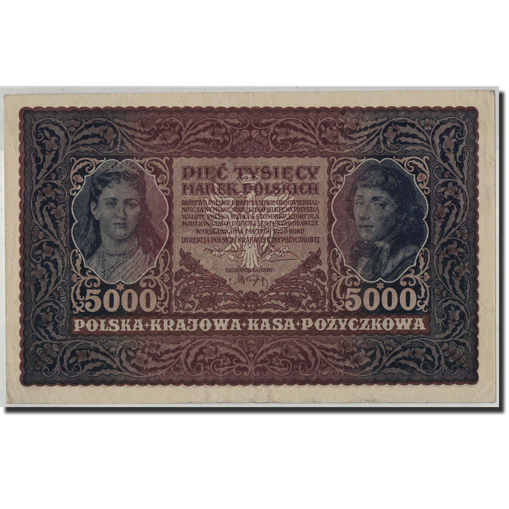 Banknote, Poland, 5000 Marek, 1920, 1920-02-07, KM:31, AU(50-53)