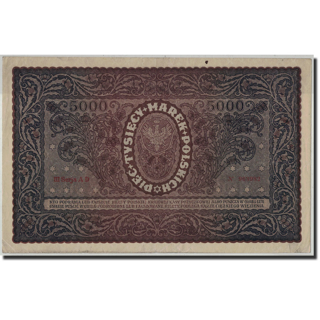 Banknote, Poland, 5000 Marek, 1920, 1920-02-07, KM:31, AU(50-53)
