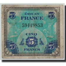Frankrijk, 5 Francs, 1944 Flag/France, 1944, B+, Fayette:VF17.1, KM:115a