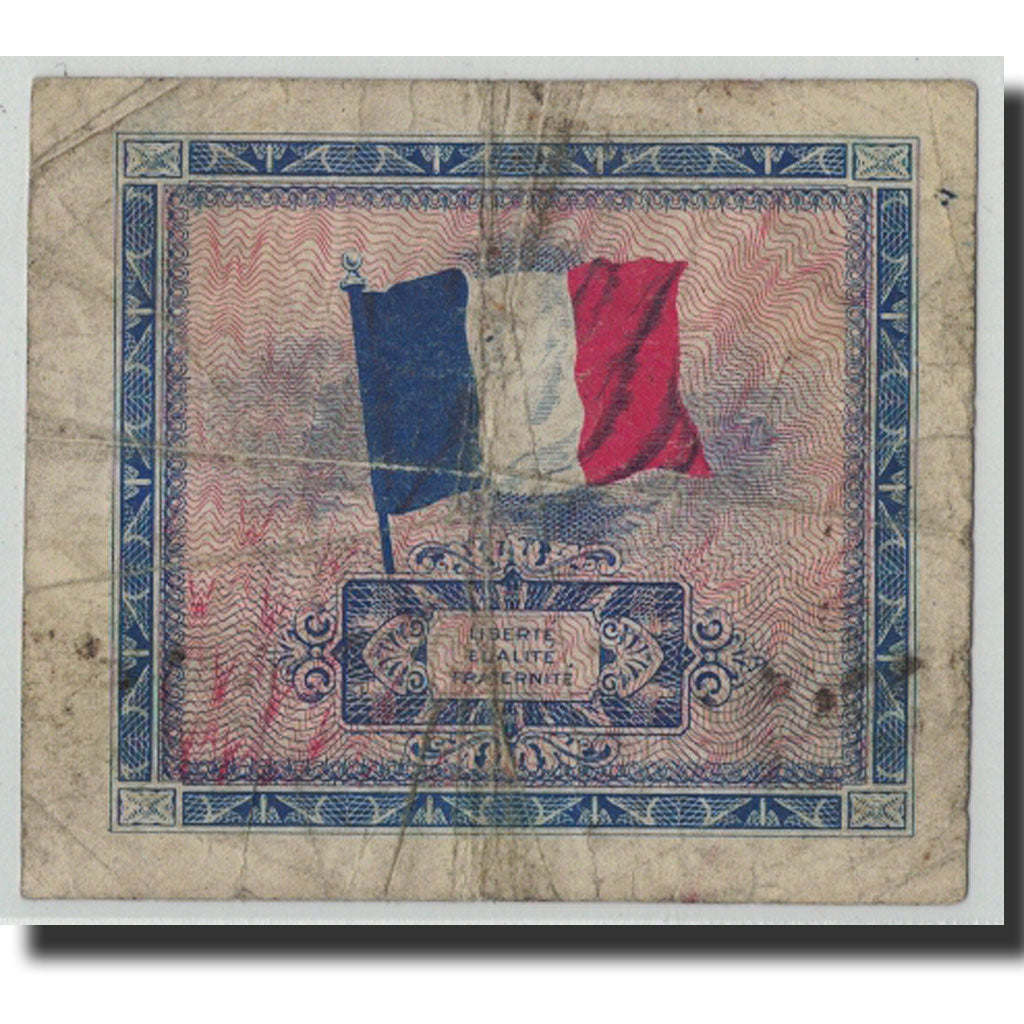 Frankrijk, 5 Francs, 1944 Flag/France, 1944, B+, Fayette:VF17.1, KM:115a