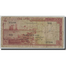 Banknote, Lebanon, 1 Livre, 1952, KM:55a, VG(8-10)