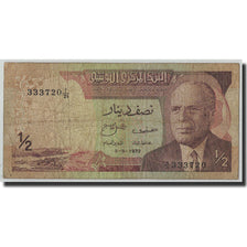 Banknote, Tunisia, 1/2 Dinar, 1972, 1972-08-03, KM:66a, VG(8-10)