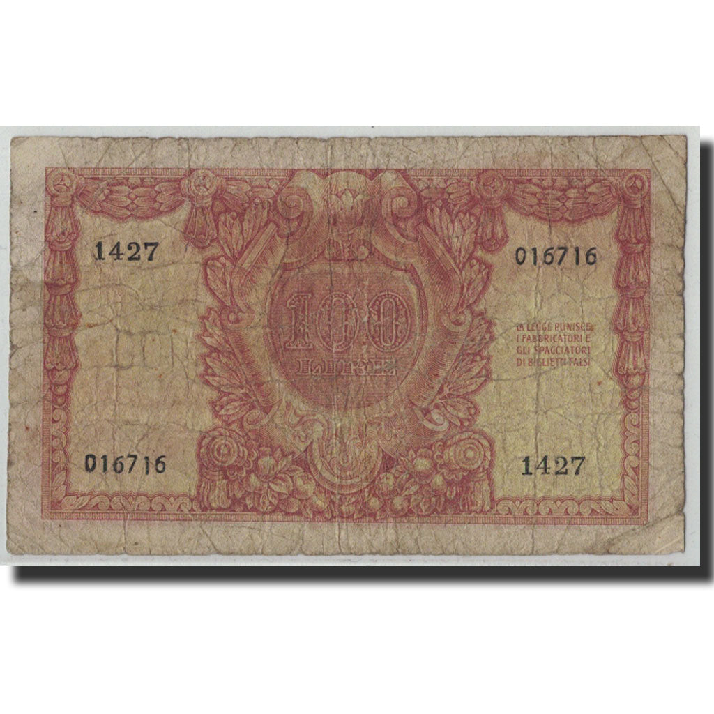 Banknote, Italy, 100 Lire, 1951, 1951-12-31, KM:92a, VG(8-10)