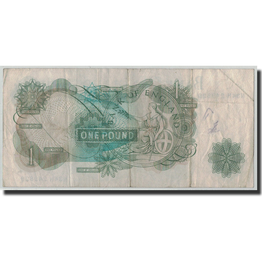 Banknote, Great Britain, 1 Pound, Undated (1966-70), KM:374e, F(12-15)