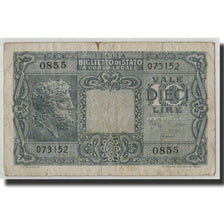 Banknote, Italy, 10 Lire, 1944, 1944-11-23, KM:32c, VG(8-10)