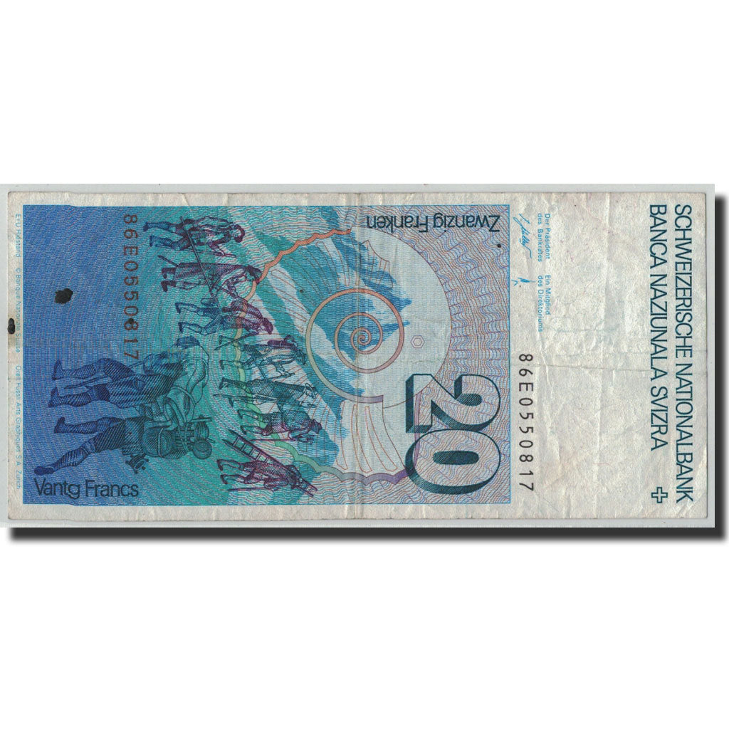 Banknote, Switzerland, 20 Franken, 1986, KM:55f, VF(20-25)