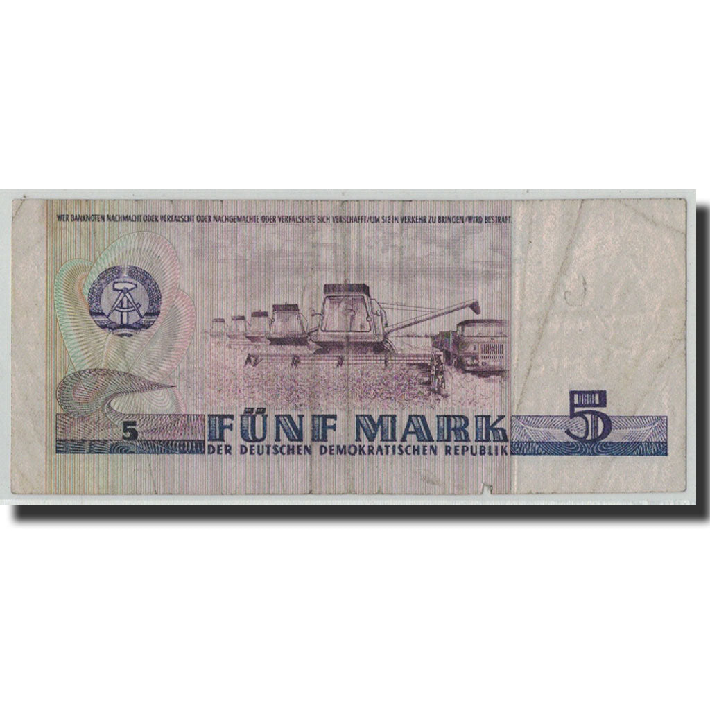 Banknote, Germany - Democratic Republic, 5 Mark, 1975, KM:27A, F(12-15)