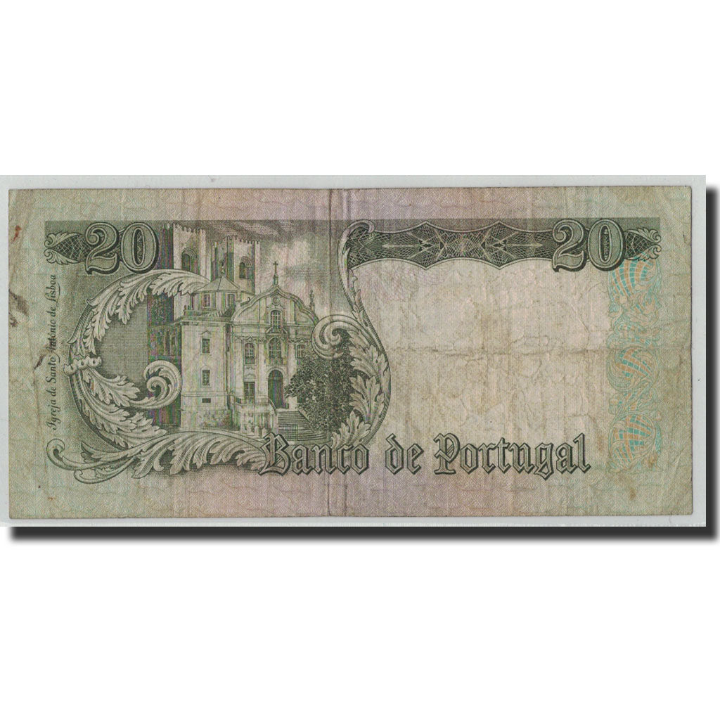 Banknot, Portugal, 20 Escudos, 1964, 1964-05-26, KM:167b, F(12-15)