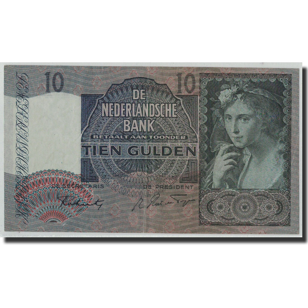 Banknote, Netherlands, 10 Gulden, 1942, 1942-09-19, KM:56b, EF(40-45)