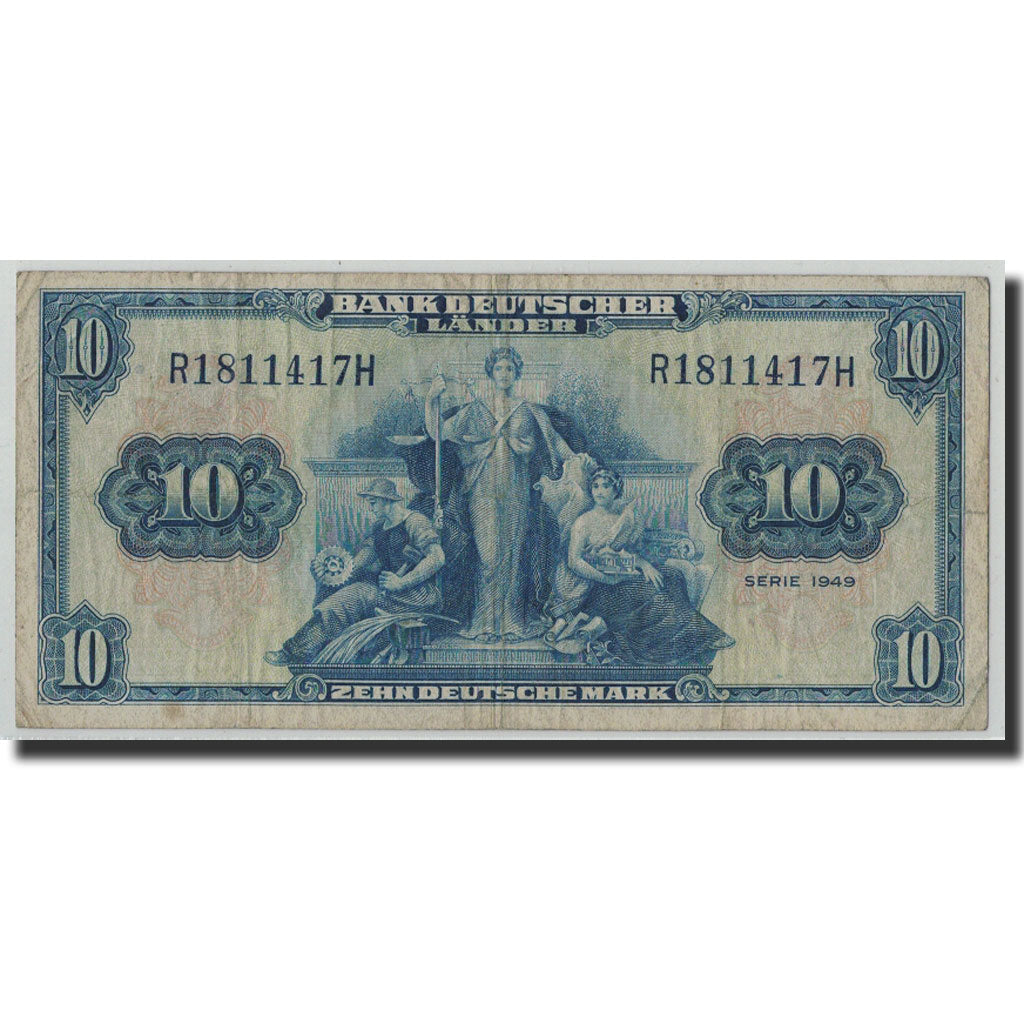 Banknote, GERMANY - FEDERAL REPUBLIC, 10 Deutsche Mark, 1949, 1949-08-22