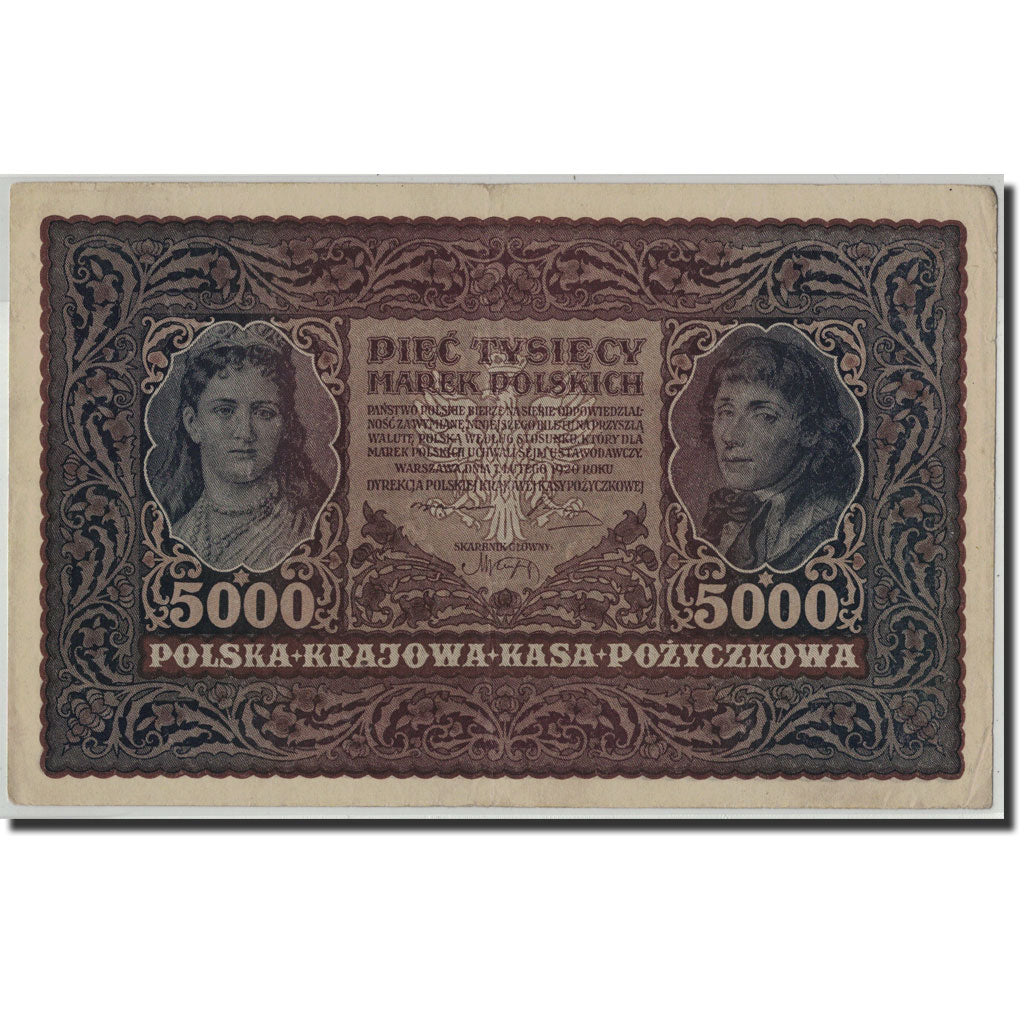 Banknote, Poland, 5000 Marek, 1920, 1920-02-07, KM:31, AU(50-53)