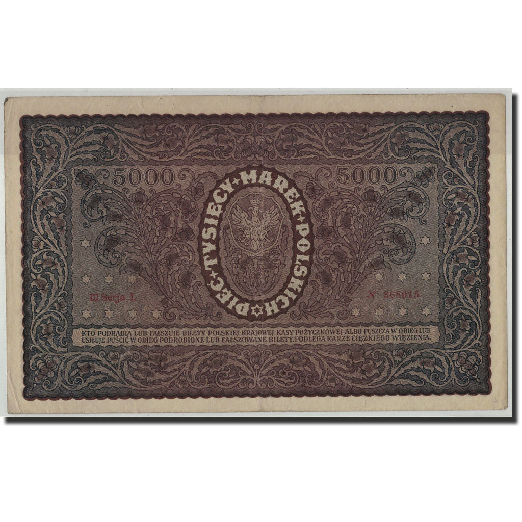 Banknote, Poland, 5000 Marek, 1920, 1920-02-07, KM:31, AU(50-53)