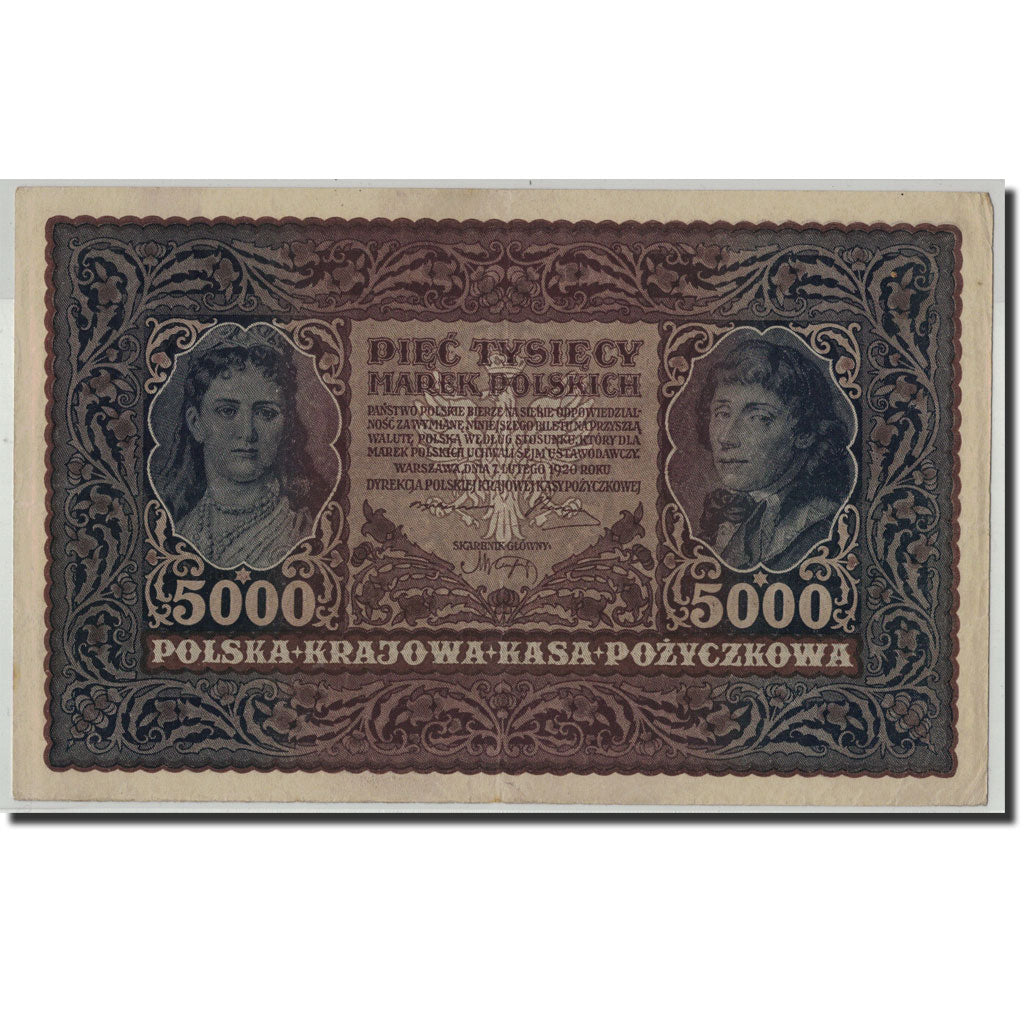 Banknote, Poland, 5000 Marek, 1920, 1920-02-07, KM:31, AU(50-53)