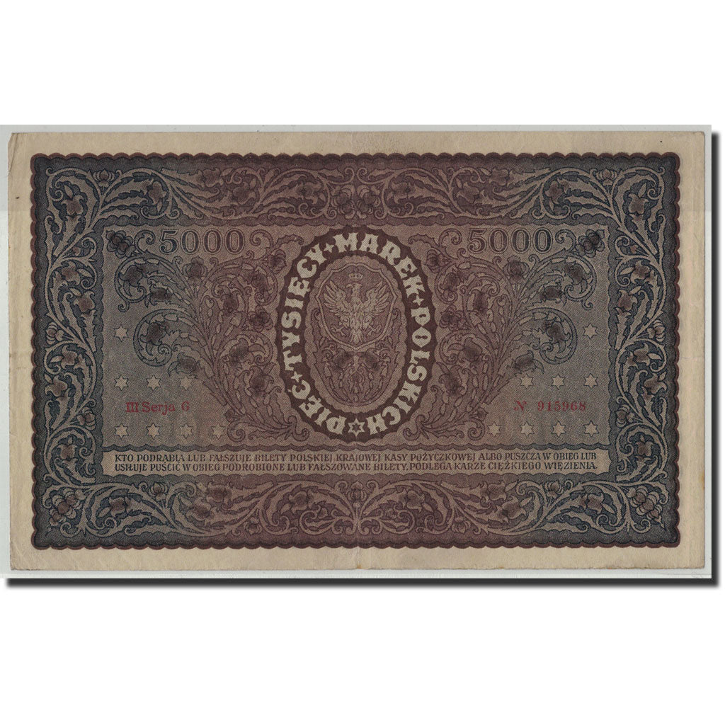 Banknote, Poland, 5000 Marek, 1920, 1920-02-07, KM:31, AU(50-53)