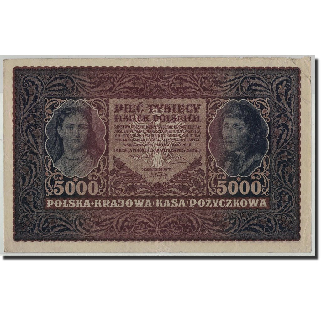 Banknote, Poland, 5000 Marek, 1920, 1920-02-07, KM:31, VF(30-35)