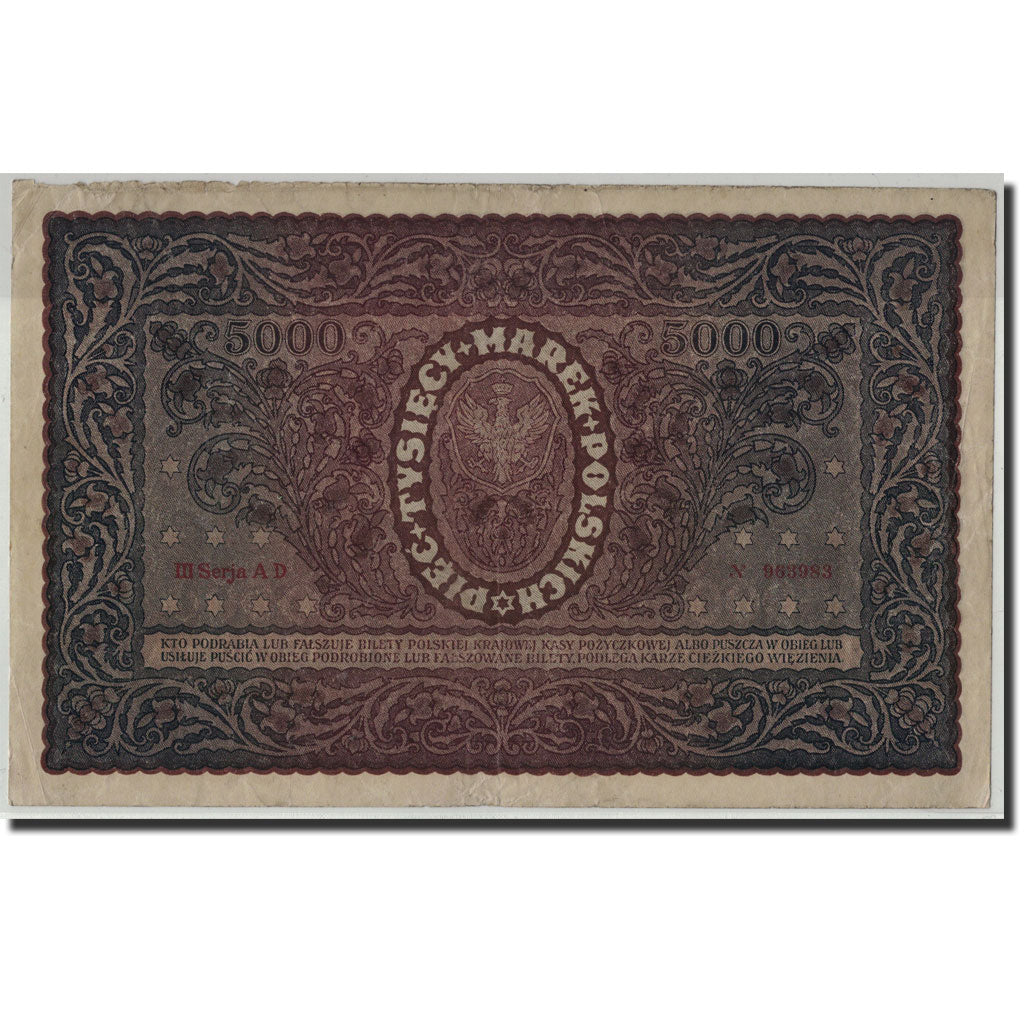 Banknote, Poland, 5000 Marek, 1920, 1920-02-07, KM:31, VF(30-35)