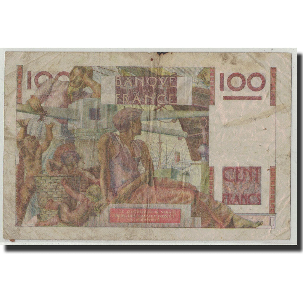 Francia, 100 Francs, 100 F 1945-1954 ''Jeune Paysan'', 1954, 1954-03-04, B