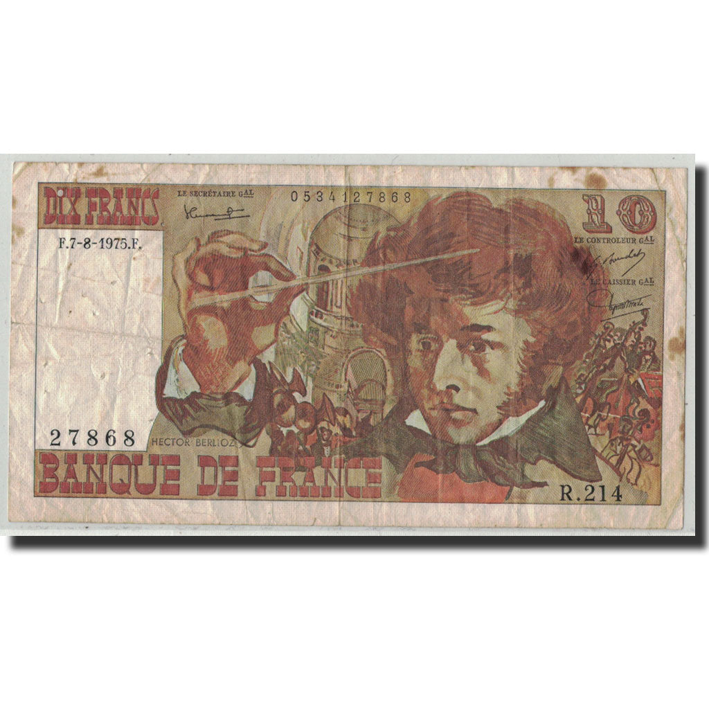 France, 10 Francs, 10 F 1972-1978 ''Berlioz'', 1975, 1975-08-07, F(12-15)