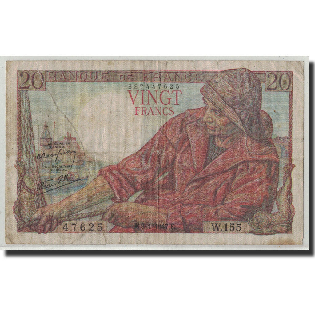 Francia, 20 Francs, 20 F 1942-1950 ''Pêcheur'', 1947, 1947-01-09, B