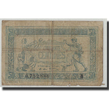France, 50 Centimes, 1917-1919 Army Treasury, 1917, B, Fayette:VF 1.14, KM:M1