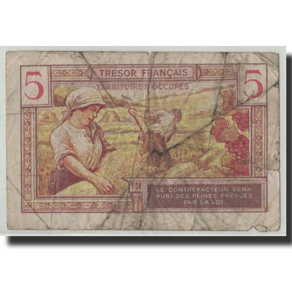 Frankreich, 5 Francs, 1947 French Treasury, 1947, SGE, Fayette:VF29.1, KM:M6a