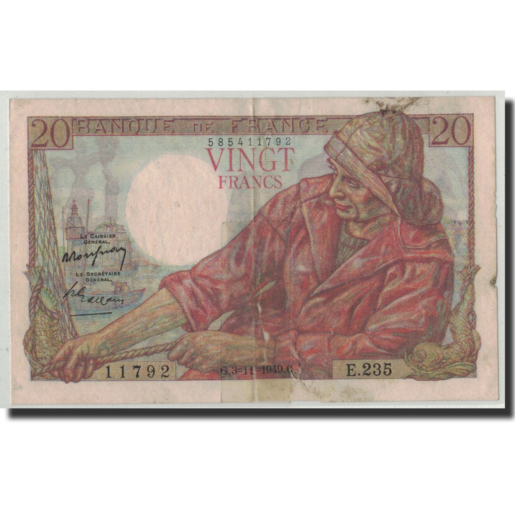 Frankreich, 20 Francs, 20 F 1942-1950 ''Pêcheur'', 1949, 1949-11-03, S