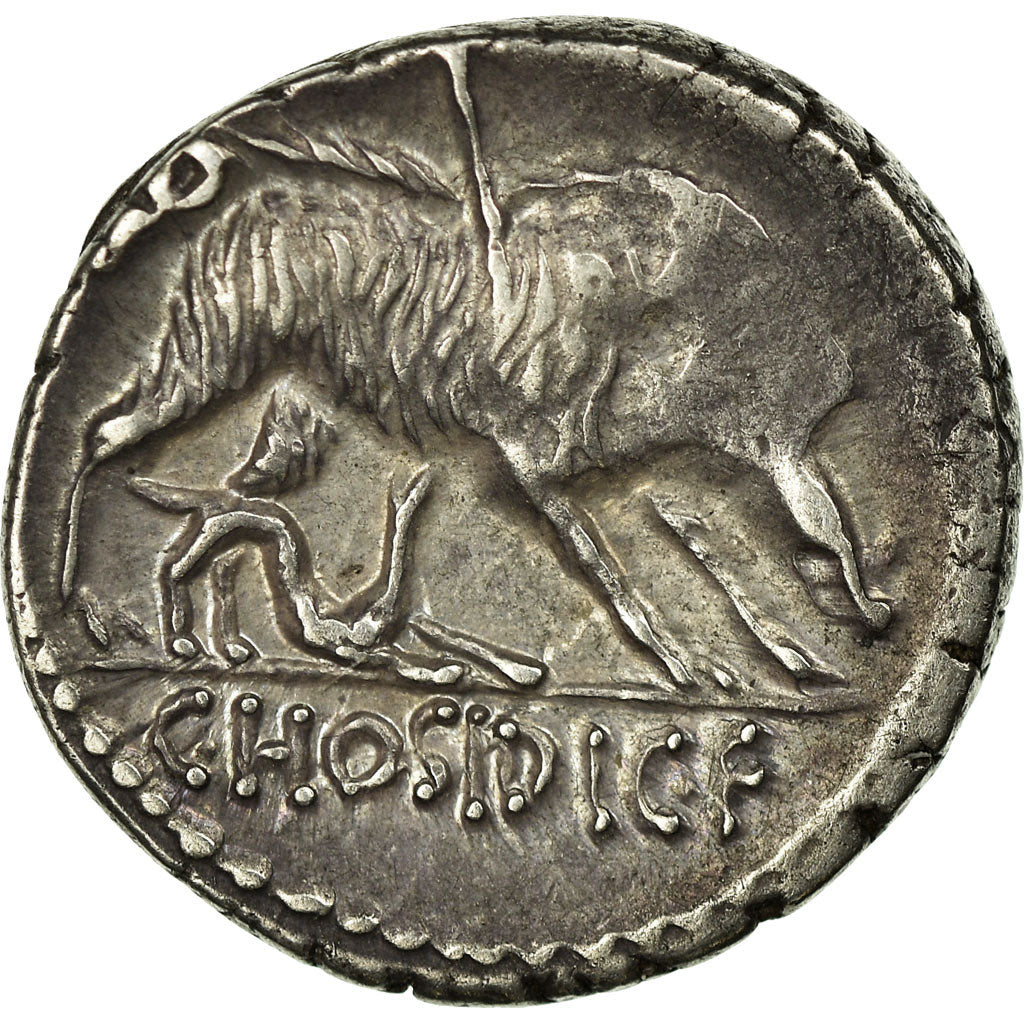 Moneta, Hosidia, Denarius, Roma, BB+, Argento