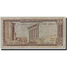 Banknote, Lebanon, 1 Livre, 1973, KM:61b, VG(8-10)