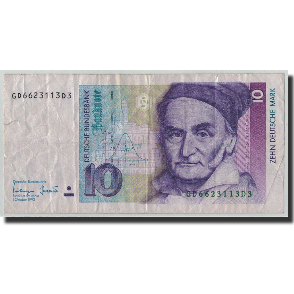 Banknote, GERMANY - FEDERAL REPUBLIC, 10 Deutsche Mark, 1993, 1993-10-01