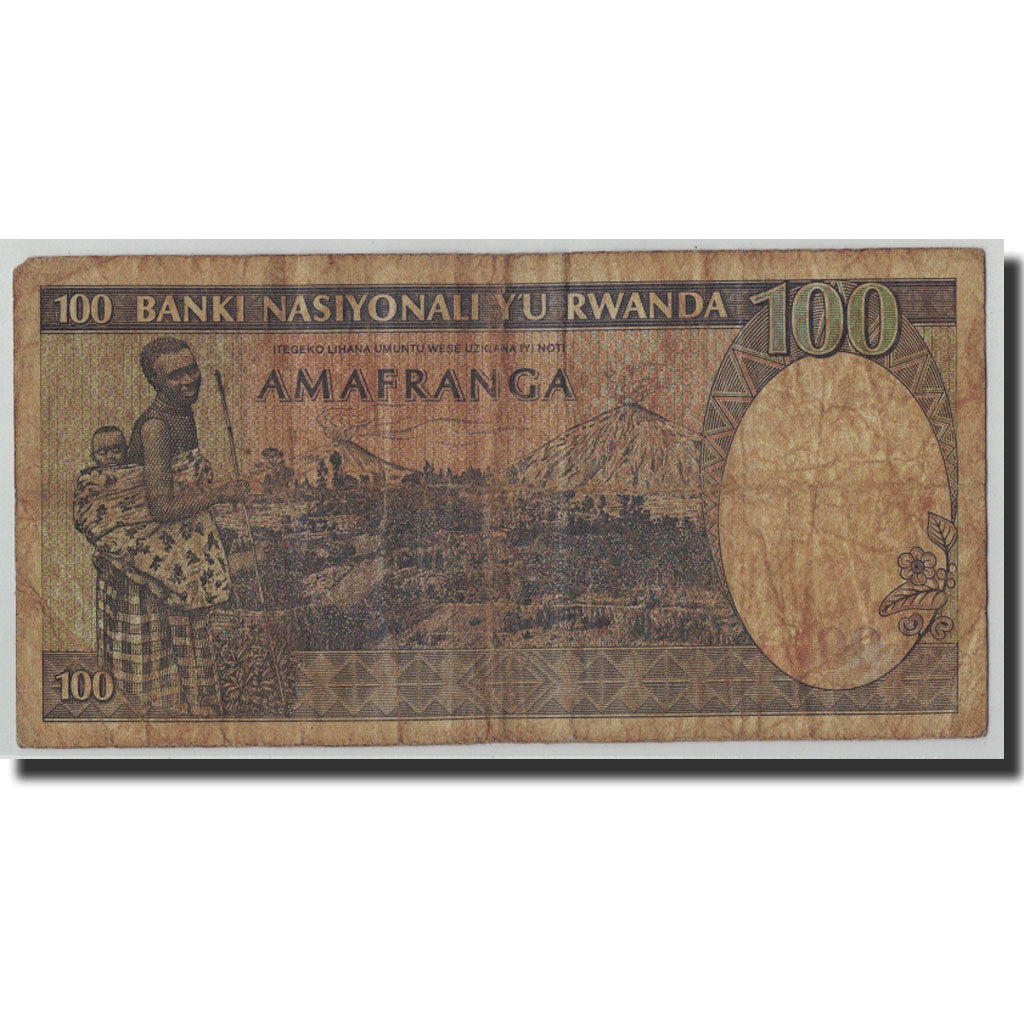 Banknote, Rwanda, 100 Francs, 1982, 1982-08-01, KM:18, VG(8-10)