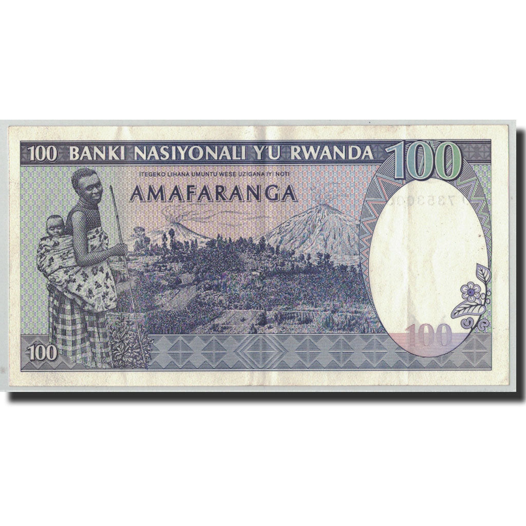 Banknote, Rwanda, 100 Francs, 1989, 1989-04-24, KM:19, EF(40-45)