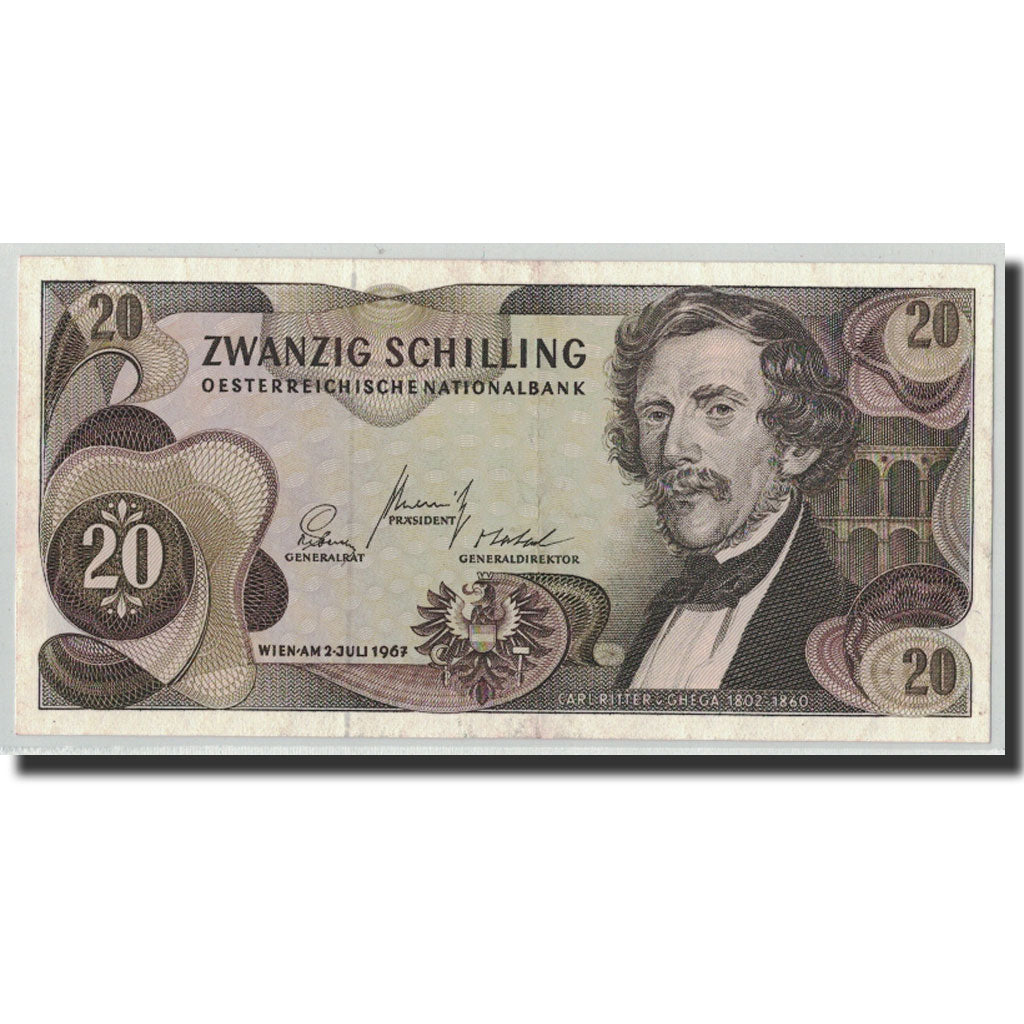 Banknote, Austria, 20 Schilling, 1967, 1967-07-02, KM:142a, AU(55-58)