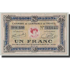 Pirot:124-14, 1 Franc, Undated, France, VF(20-25), Troyes