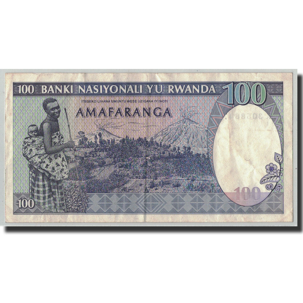 Banknote, Rwanda, 100 Francs, 1989, 1989-04-24, KM:19, VF(30-35)