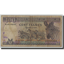 Banknote, Rwanda, 100 Francs, 1989, 1989-04-24, KM:19, VG(8-10)
