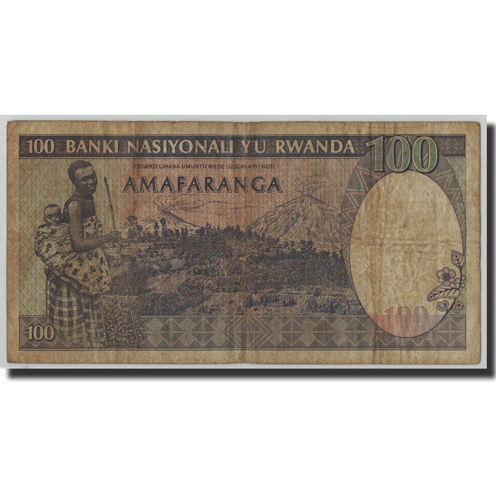 Banknote, Rwanda, 100 Francs, 1989, 1989-04-24, KM:19, VG(8-10)