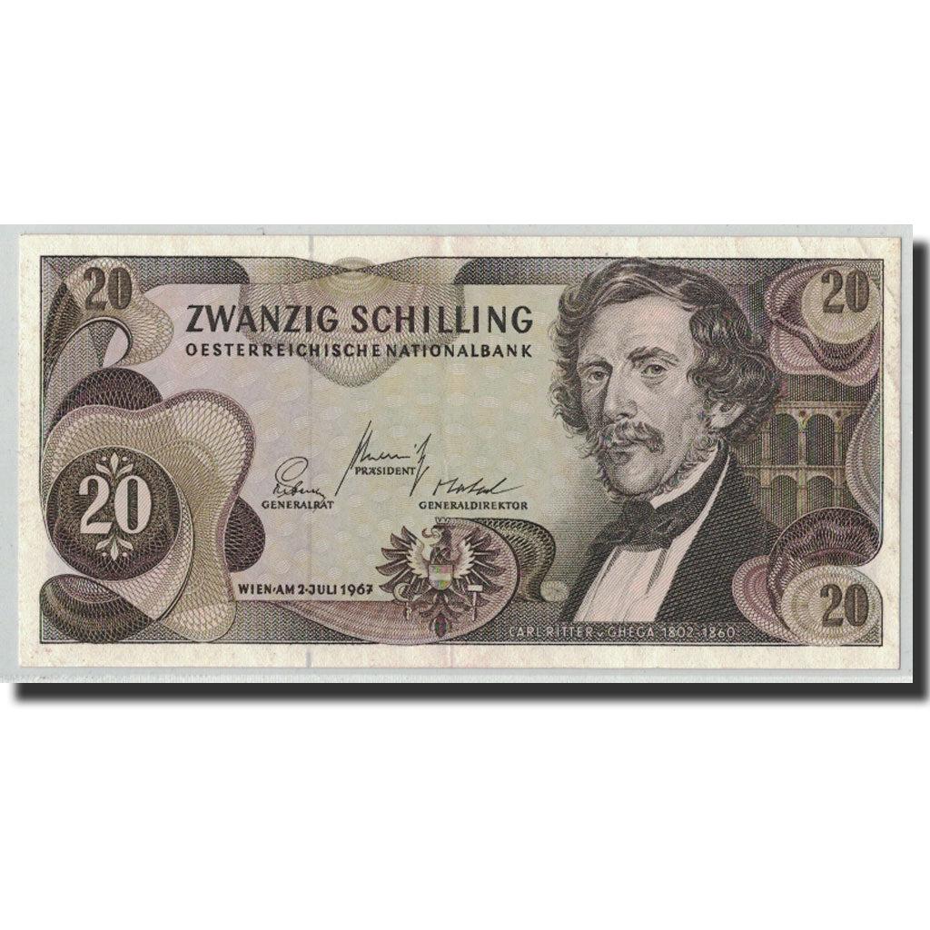 Banknote, Austria, 20 Schilling, 1967, 1967-07-02, KM:142a, AU(55-58)