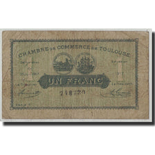 Pirot:122-27, B+, Toulouse, 1 Franc, 1917, Francia