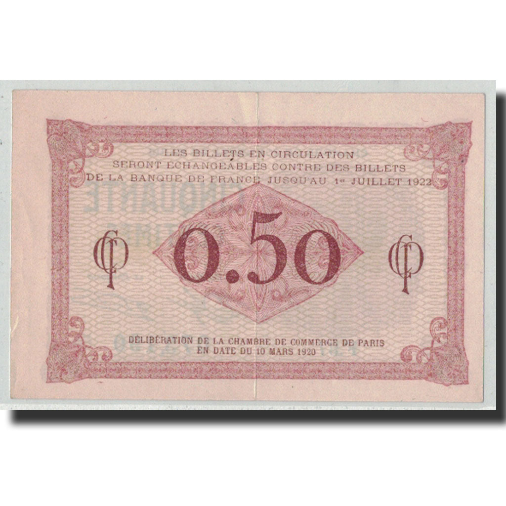 Pirot:97-10, 50 Centimes, 1920, France, UNC(63), Paris