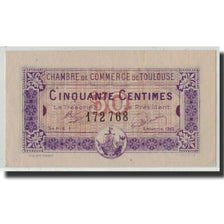 France, Toulouse, 50 Centimes, 1922, AU(55-58), Pirot:122-44