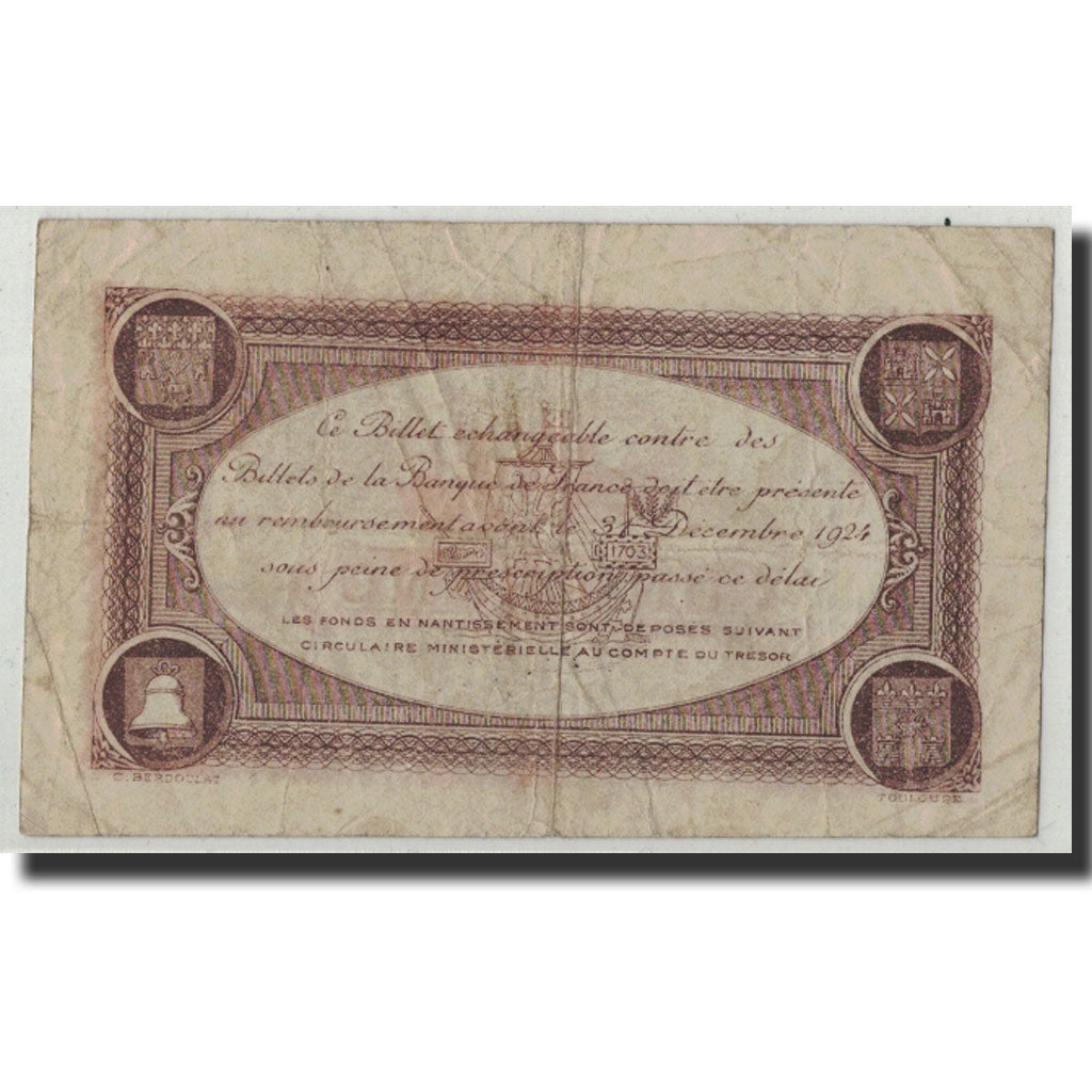 Francia, Toulouse, 1 Franc, 1919, B+, Pirot:122-34