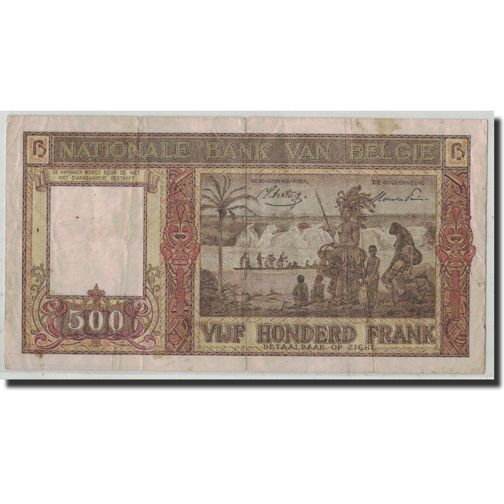 Banknote, Belgium, 500 Francs, 1945, 1945-03-27, KM:127a, VF(20-25)