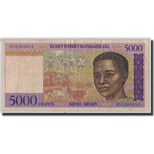 Banknote, Madagascar, 5000 Francs = 1000 Ariary, Undated (1995), KM:78a